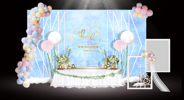 藍(lán)色婚禮迎賓區(qū)效果圖