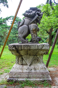 清福陵石像生狮子右侧全图雕像