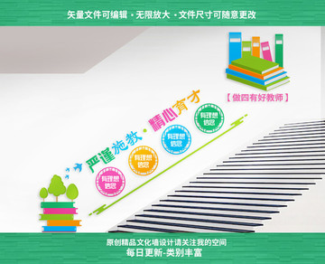 樓道四有老師文化墻