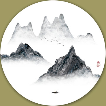 抽象意境山水画