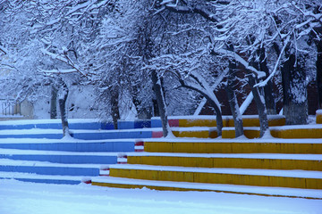 白雪楼梯纹理