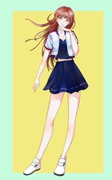 漫畫少女可愛女孩PSD