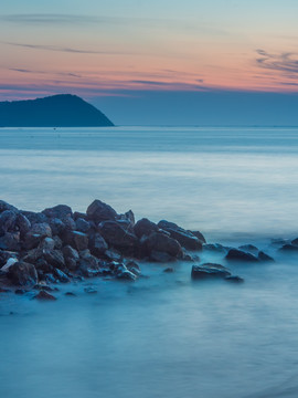 夕阳海滨