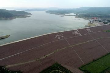 航拍小浪底水库