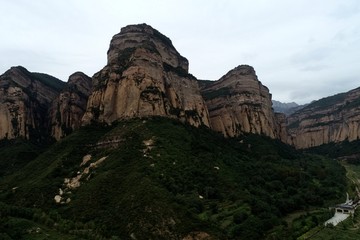 航拍黄崖洞风景区