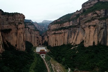 航拍黄崖洞风景区