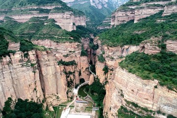 航拍黄崖洞风景区