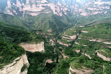 航拍黄崖洞风景区