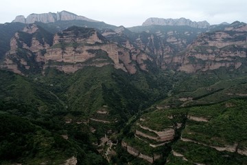 航拍黄崖洞风景区