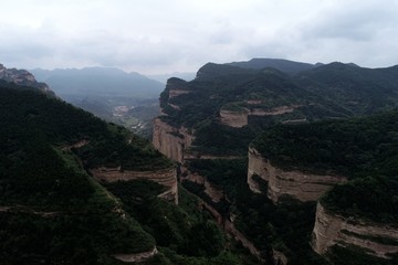 航拍黄崖洞风景区