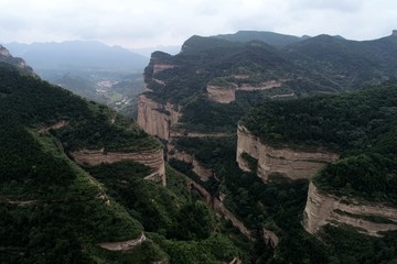 航拍黄崖洞风景区