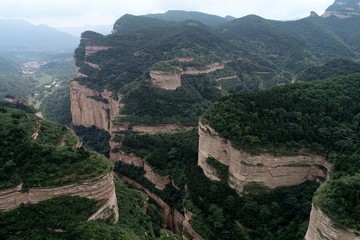 航拍黄崖洞风景区