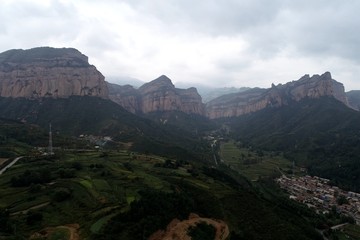 航拍黄崖洞风景区