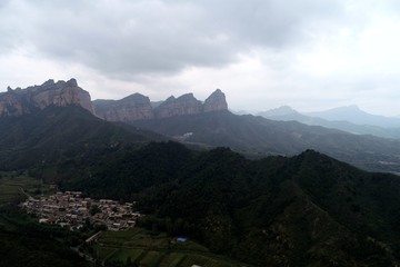 航拍黄崖洞风景区