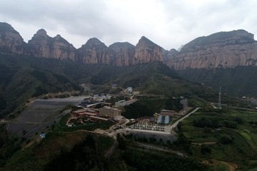 航拍黄崖洞风景区