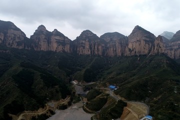 航拍黄崖洞风景区