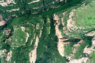 航拍黄崖洞风景区