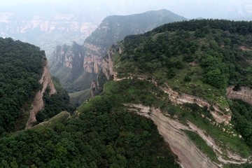 航拍黄崖洞风景区