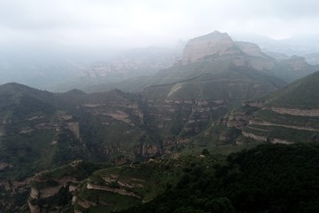 航拍黄崖洞风景区