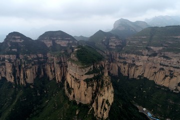 航拍黄崖洞风景区