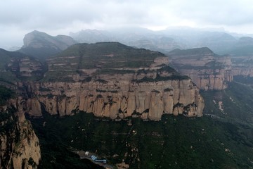 航拍黄崖洞风景区