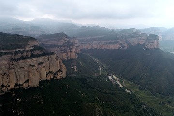 航拍黄崖洞风景区