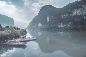 乡间水墨山水风景