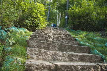 陡峭的石阶