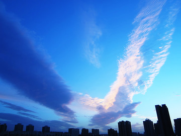 天空云彩城市剪影