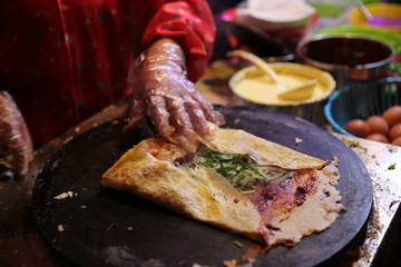 山东杂粮煎饼制作