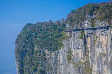 张家界天门山栈道风光