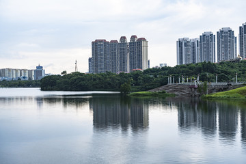 阳江的鸳鸯湖高清全景