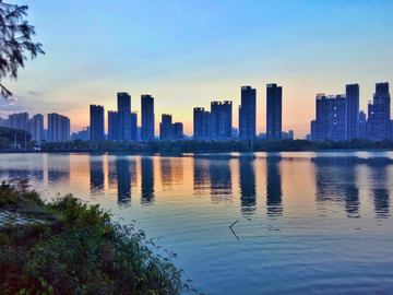 武汉东湖公园风景 黄昏美景