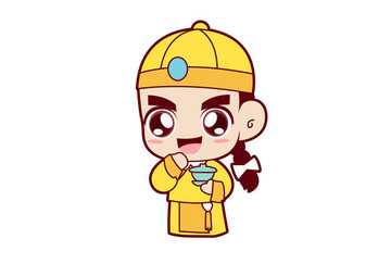 卡通皇帝卡通掌柜可愛男孩
