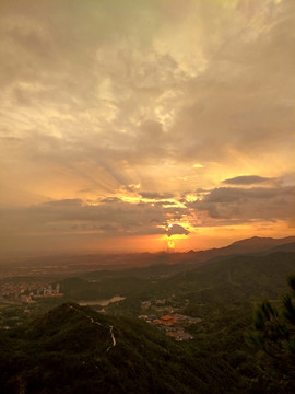 金华智者寺夕阳晚霞风光