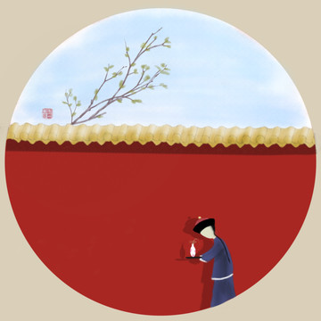 故宮手繪插畫
