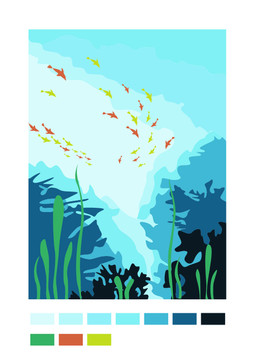 海洋深海圖插畫(huà)地毯