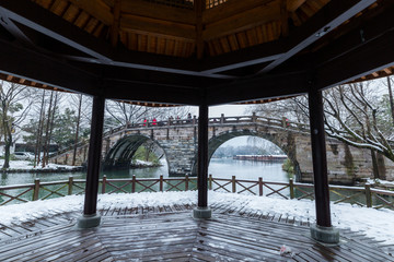 西湖雪景