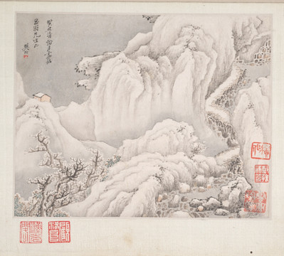 樊圻雪景山水图