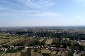 航拍江汉平原田野