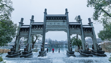 西湖雪景