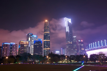 广州花城广场珠江新城夜景