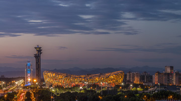 北京奥林匹克公园夜景