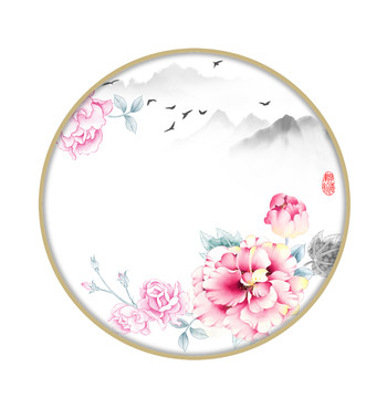 高清分層手繪花裝飾盤(pán)