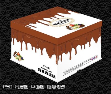 生日蛋糕盒PSD分层图