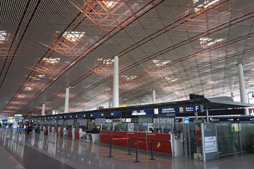 北京T3航站楼到达厅值机柜台