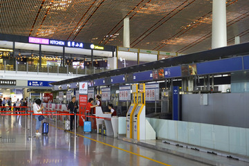 北京T3航站楼到达厅值机柜台