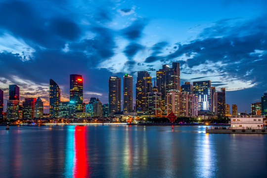 青岛浮山湾城市夜景