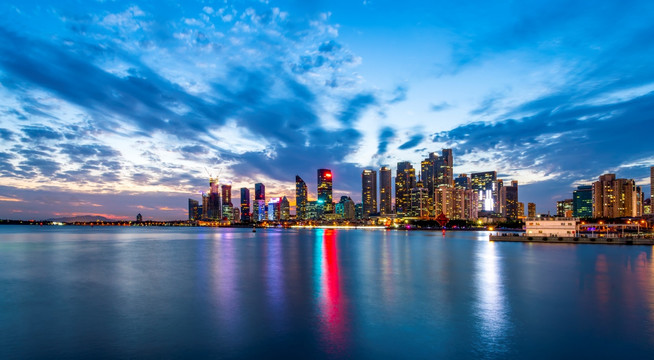 青岛浮山湾城市夜景