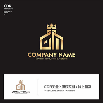 字母GM皇冠房地产建筑LOGO